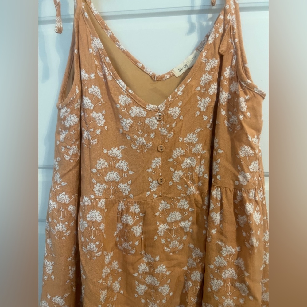 Tie strap floral print mini dress